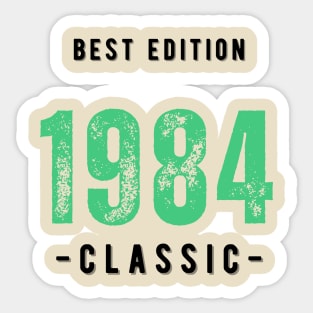 Vintage Birthday Year 1984 Black Sticker